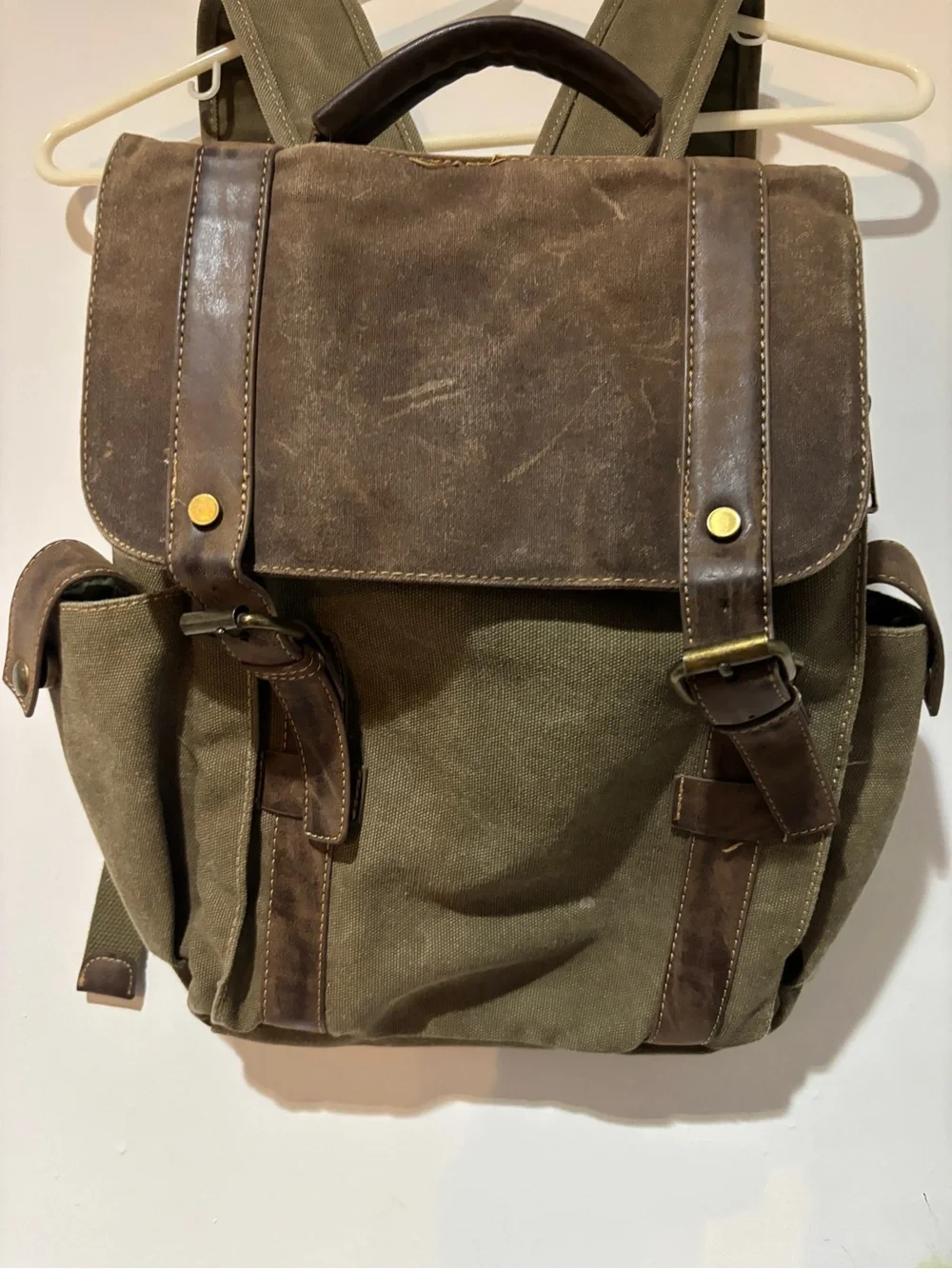 Cargoit canvas backpack army green/brown